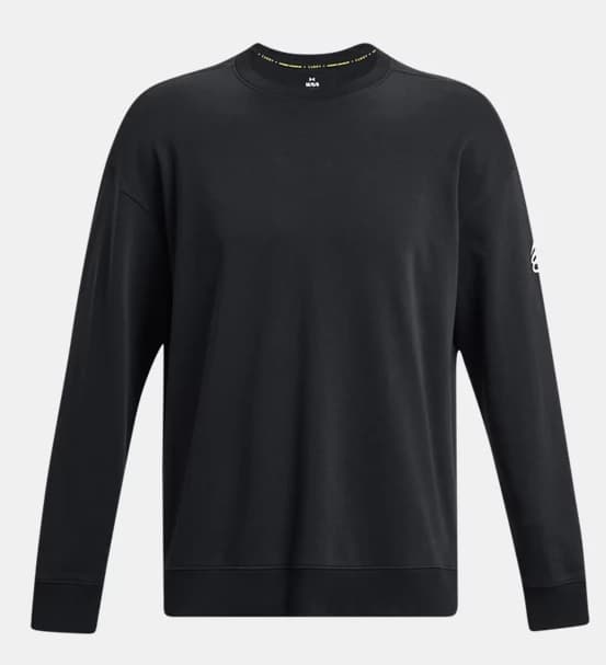 Front view of a black Curry Brand long-sleeve shirt.